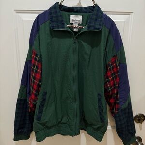 Vintage Men’s Westbound Sport Windbreaker Jacket Medium Lined Plaid Patchwork